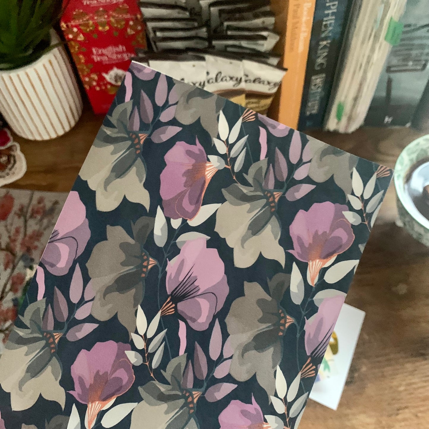 Royal Blue with Purple Flowers Planner Dashboard - Louise
