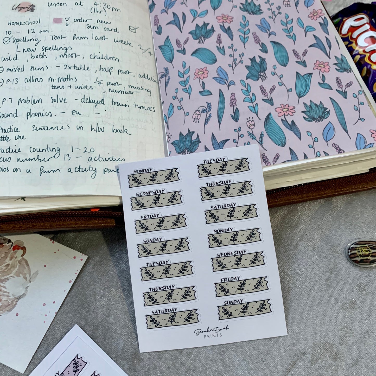 Day’s of the Week Stickers - Washi Strips