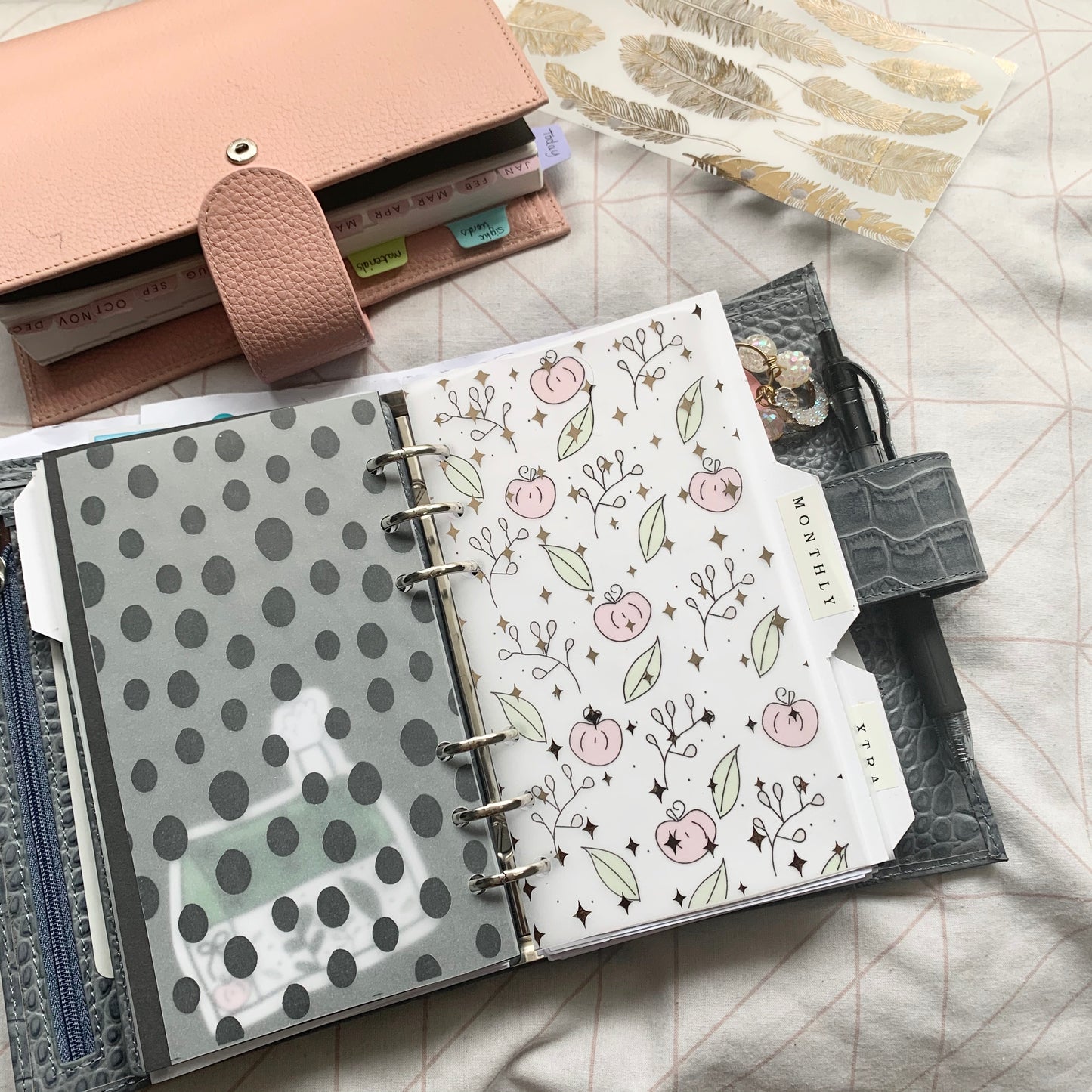 Printed Vellum Planner Dashboards - Pumpkin X Leaves