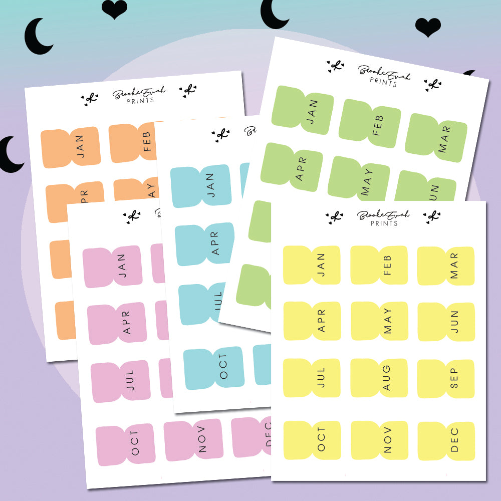 Monthly Sticker Tabs