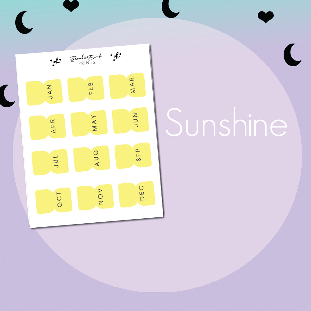 Monthly Sticker Tabs