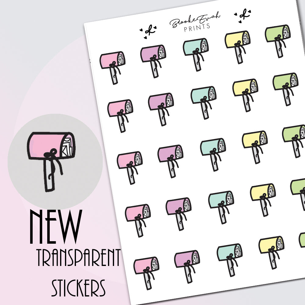Transparent Post Box Doodle Stickers