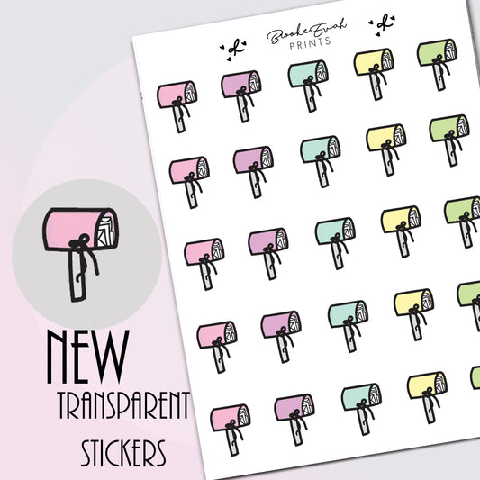 Transparent Post Box Doodle Stickers