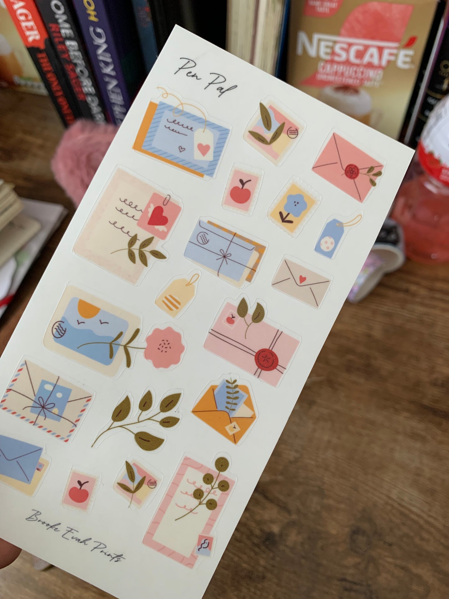 Letter Hand Drawn Cute Stickers • Han Message and Happy Mail Stickers - Scrapbook and Planner Stickers - Pen Pal