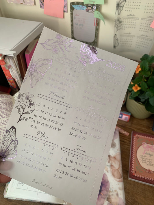 Black Friday Freebie 2 💖✨ A5 2026 Vellum Foiled Calendar