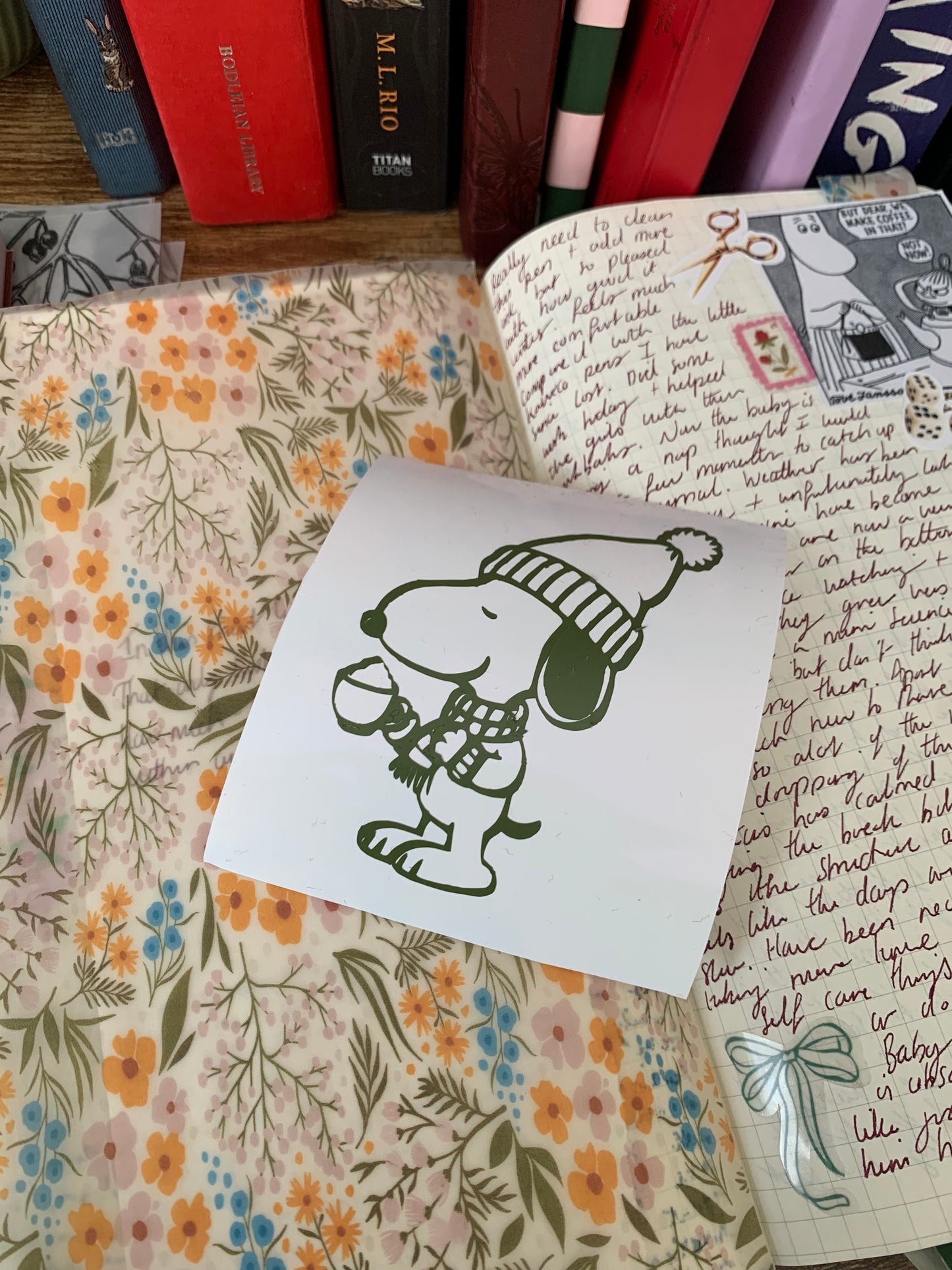 Black Friday Freebie 3 💚✨ Winter Snoopy Inspired Vinyl Sticker Decal