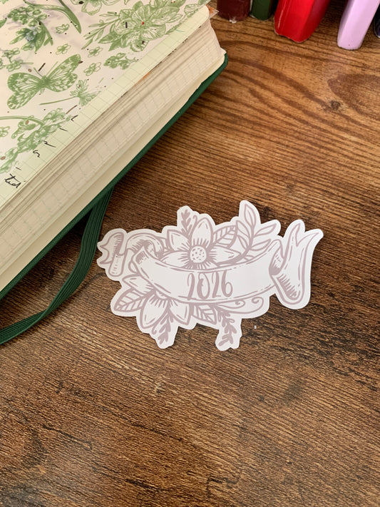 2026 Floral Hand Drawn Sticker Flake -Matte Sticker