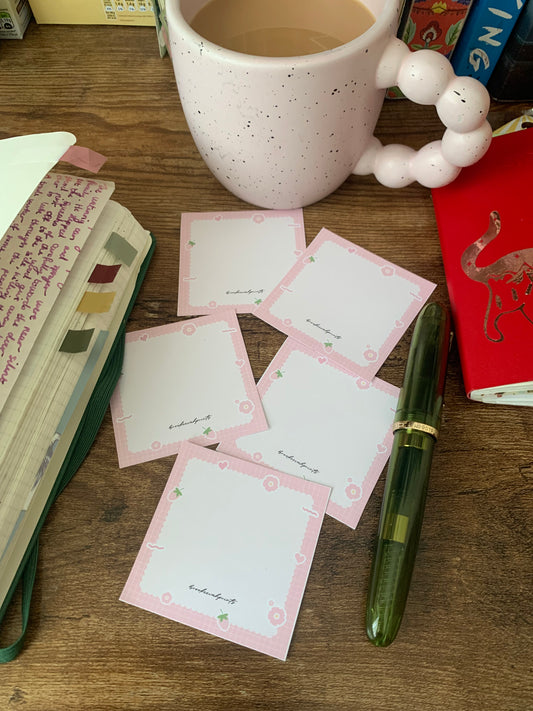 Sweet & Cute Kawaii Inspired Pink Printable Sticky Notes - Never Fall in Love