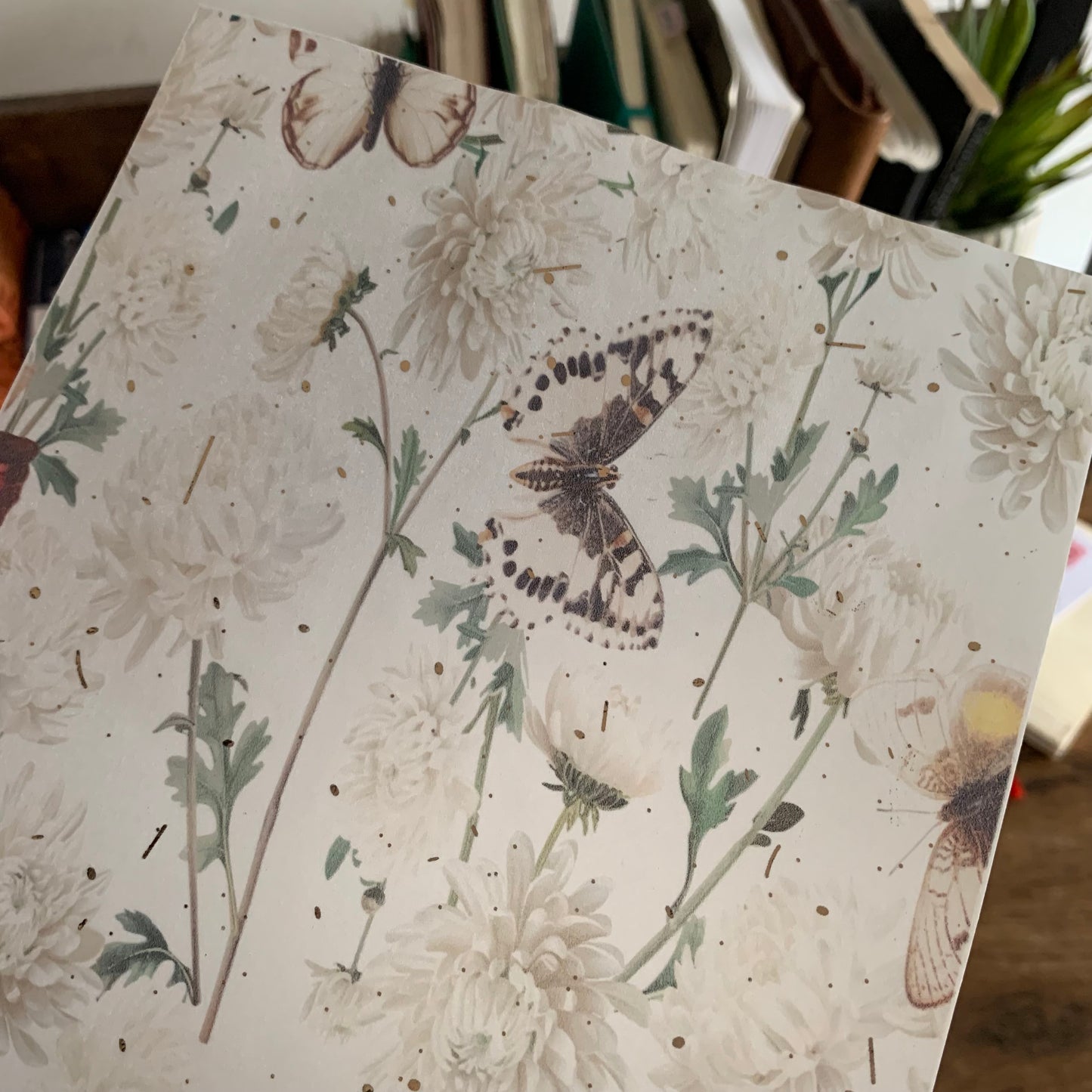 White Butterfly Hand Drawn vintage Foiled Floral Vellum Planner Dashboard - Frida