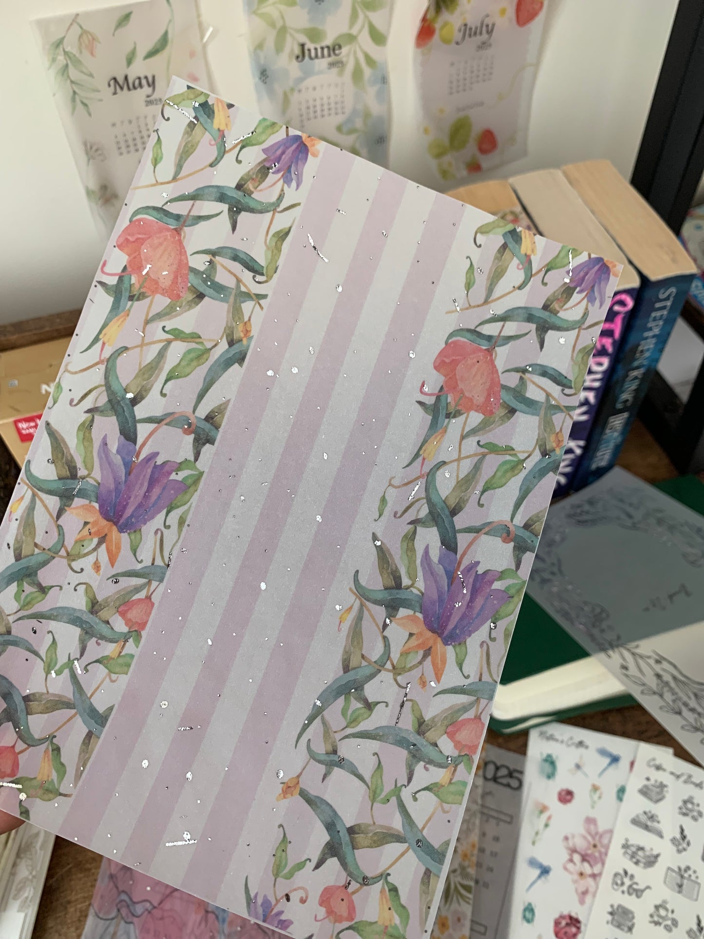 Purple Lined Vintage Floral Hand Drawn Vellum Planner Dashboard - The Orchard