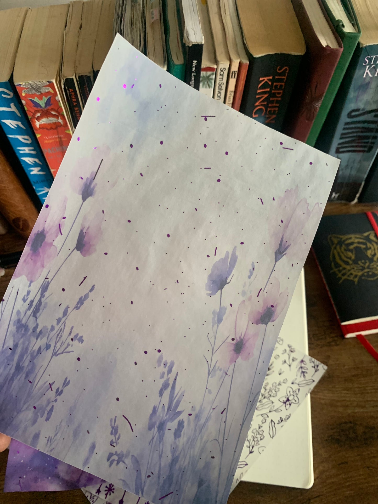 Purple Floral Watercolour Print - Vellum Planner Dashboard - Velvet Snow