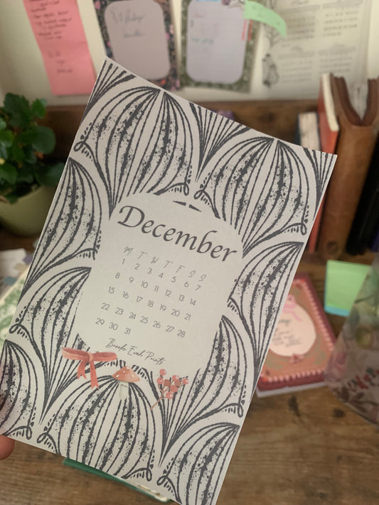 FREE download December 2025 Calendar Card