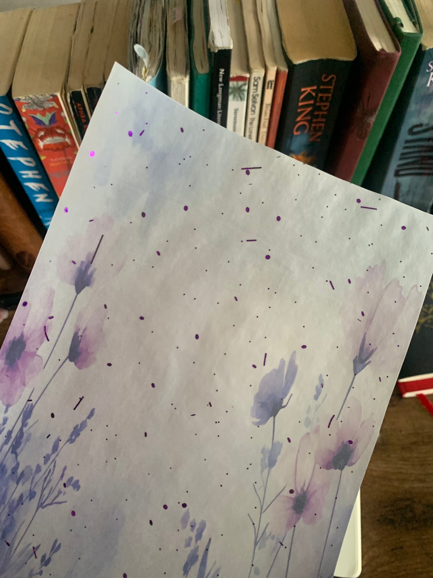 Purple Floral Watercolour Print - Vellum Planner Dashboard - Velvet Snow