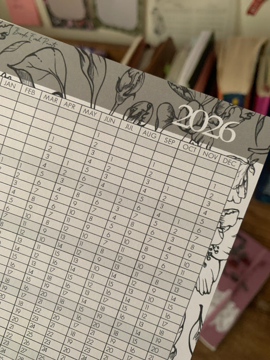 Free 2026 Year Overview Calendar - A6 Size