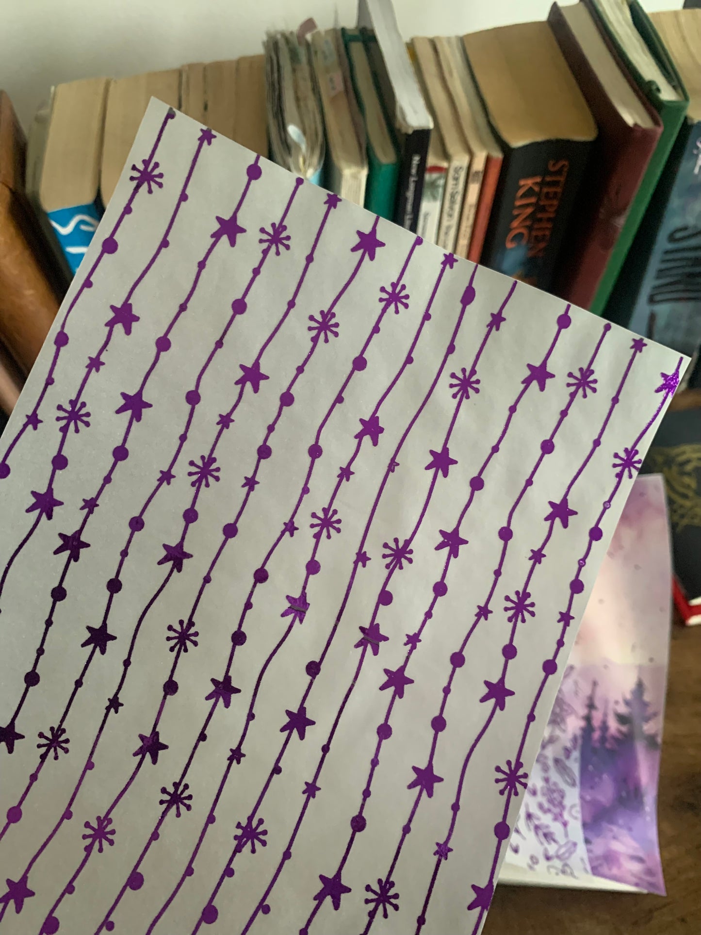 Purple Foiled Snow Vellum X Acetate Planner Dashboard