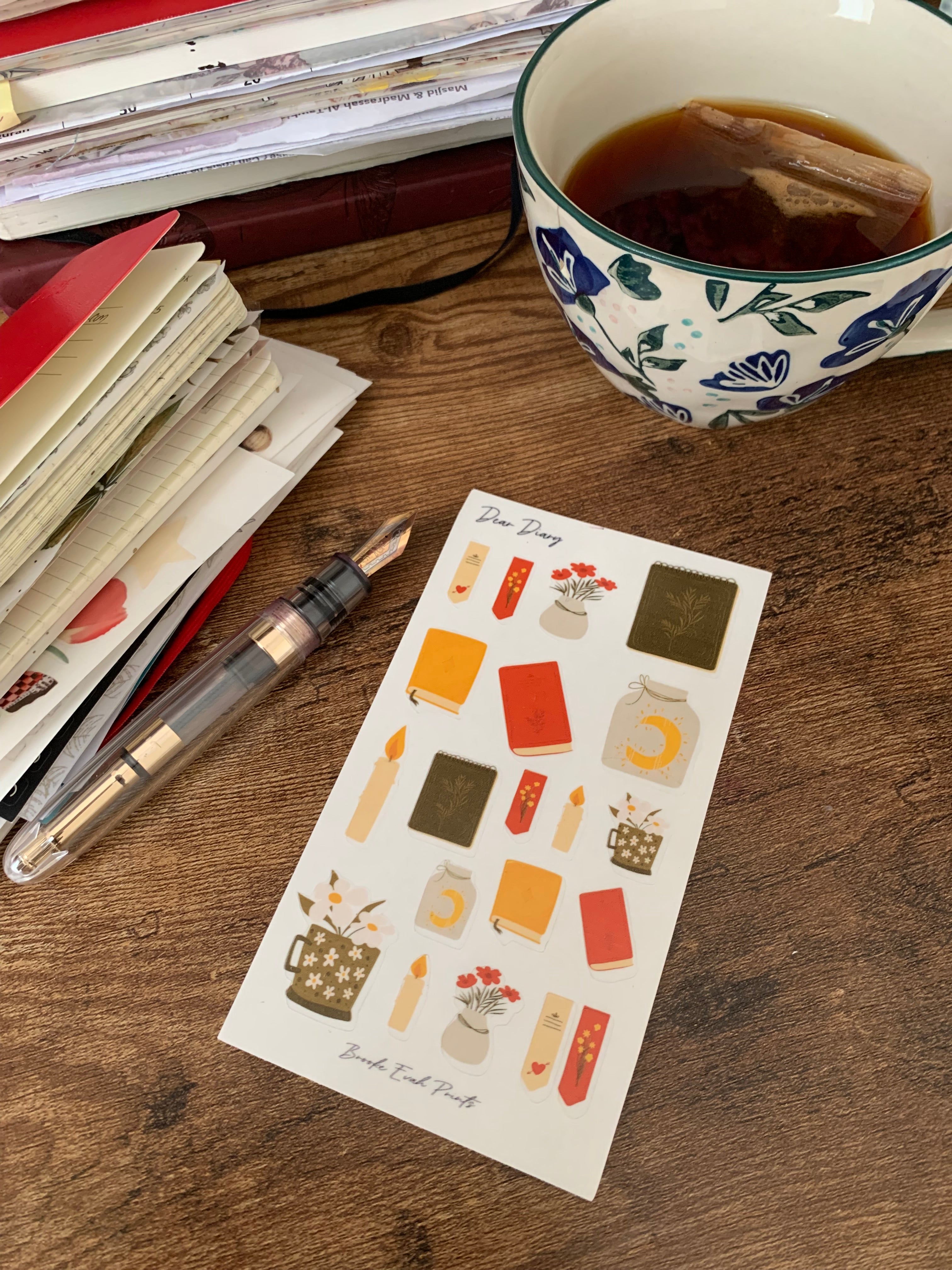 Hand Drawn Notebook Stickers •Diary and Journal - Scrapbook Clear Stic ...