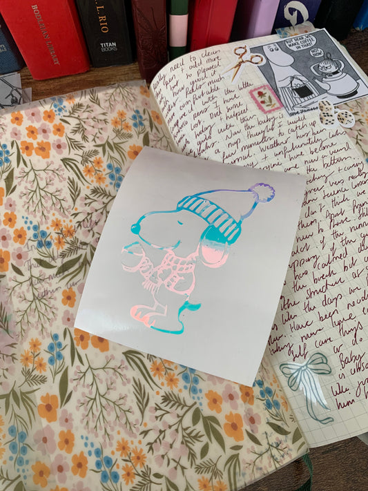 Black Friday Freebie 3 💚✨ Winter Snoopy Inspired Vinyl Sticker Decal