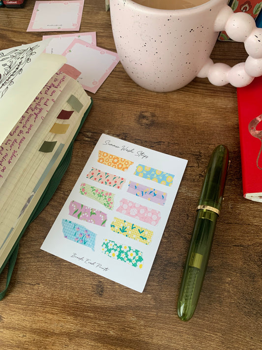 Summer Washi Strips - Bullet Journal Stickers -  Washi Tape Planner Stickers