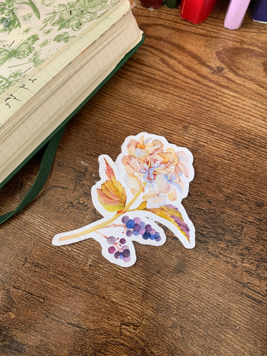 Watercolor Floral Hand Drawn Sticker Flake -Matte Sticker - Kimberly
