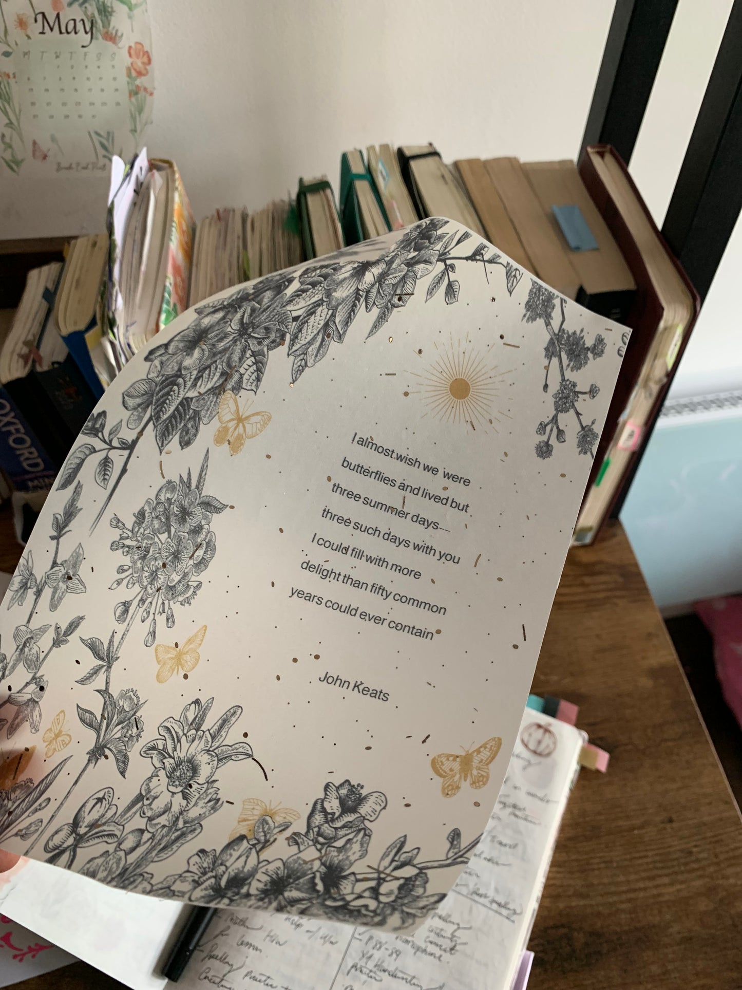 Foiled Floral Love quote Vellum Planner Dashboard-  Poetry - Wish we were butterflies✨