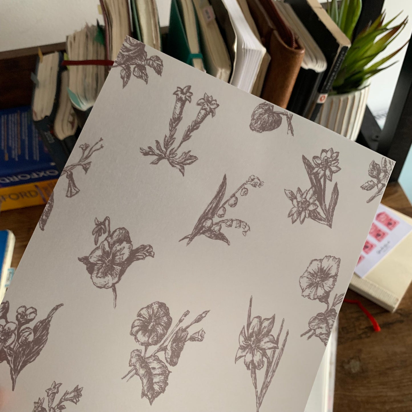 Minimal Brown Hand Drawn vintage Floral Vellum Planner Dashboard - Diamond