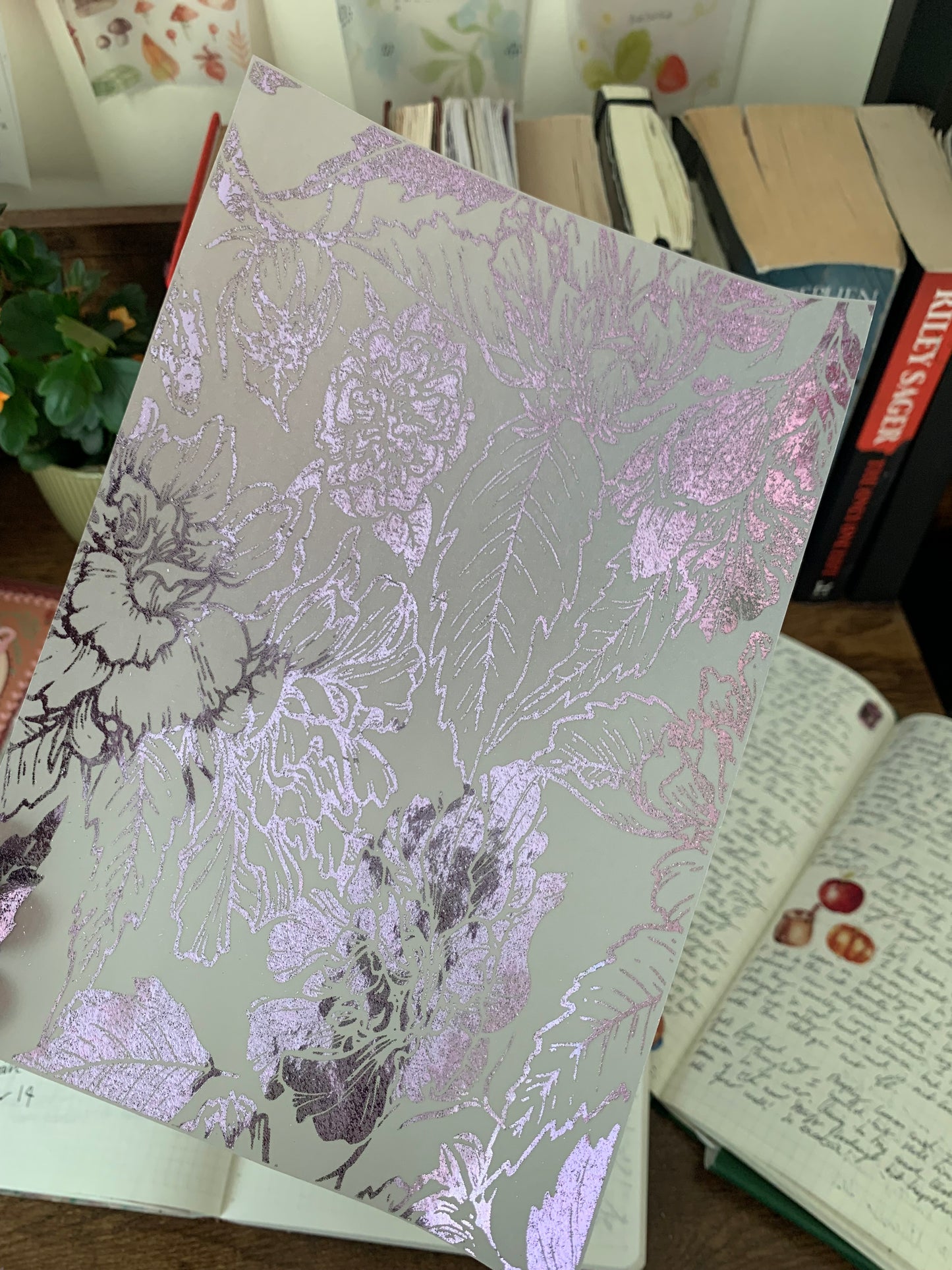 Lilac Foiled Botanical Hand Drawn Vintage & Floral Vellum X Acetate Planner Dashboard - Madeline