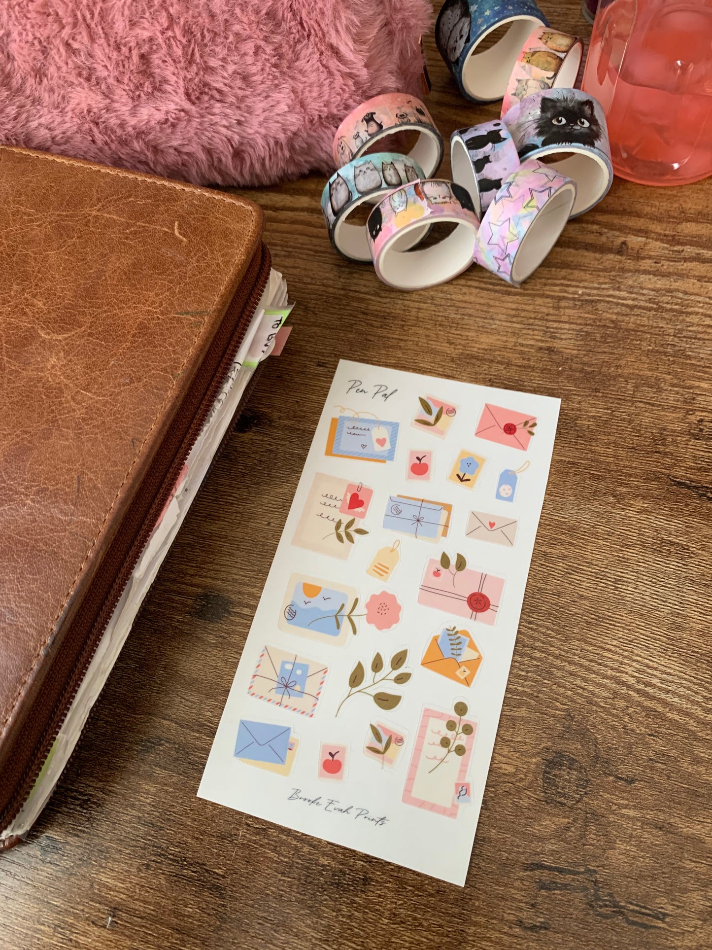 Letter Hand Drawn Cute Stickers • Han Message and Happy Mail Stickers - Scrapbook and Planner Stickers - Pen Pal