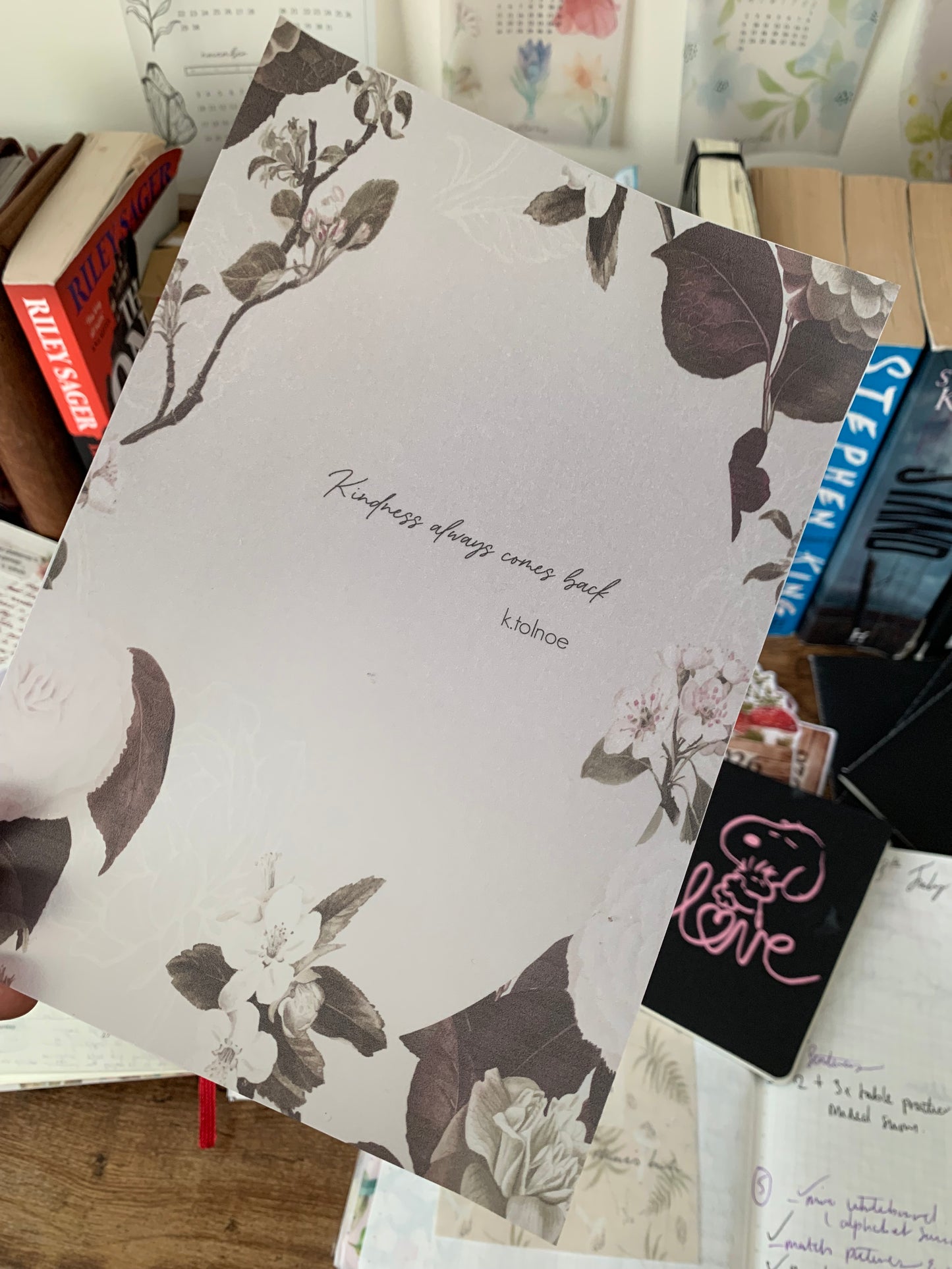 Hand drawn Vintage Watercolour  Quote • Hand Drawn Vellum Planner Dashboard  • Kindness Always Comes Back