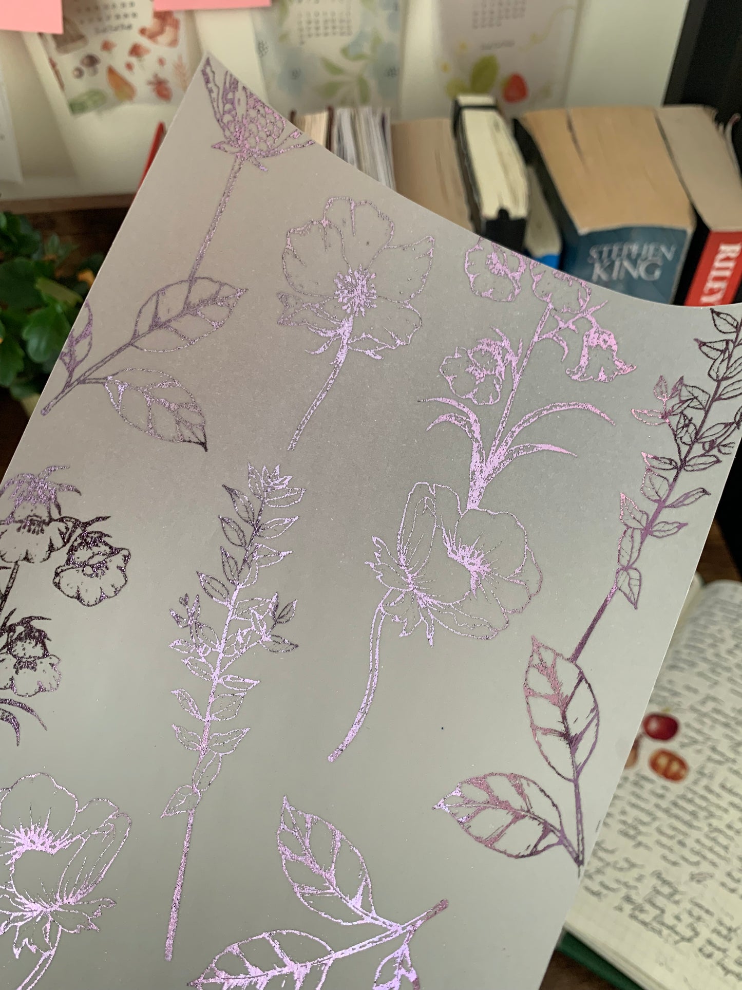 Lilac Foiled Botanical Hand Drawn Vintage & Floral Vellum X Acetate Planner Dashboard - Emilia II