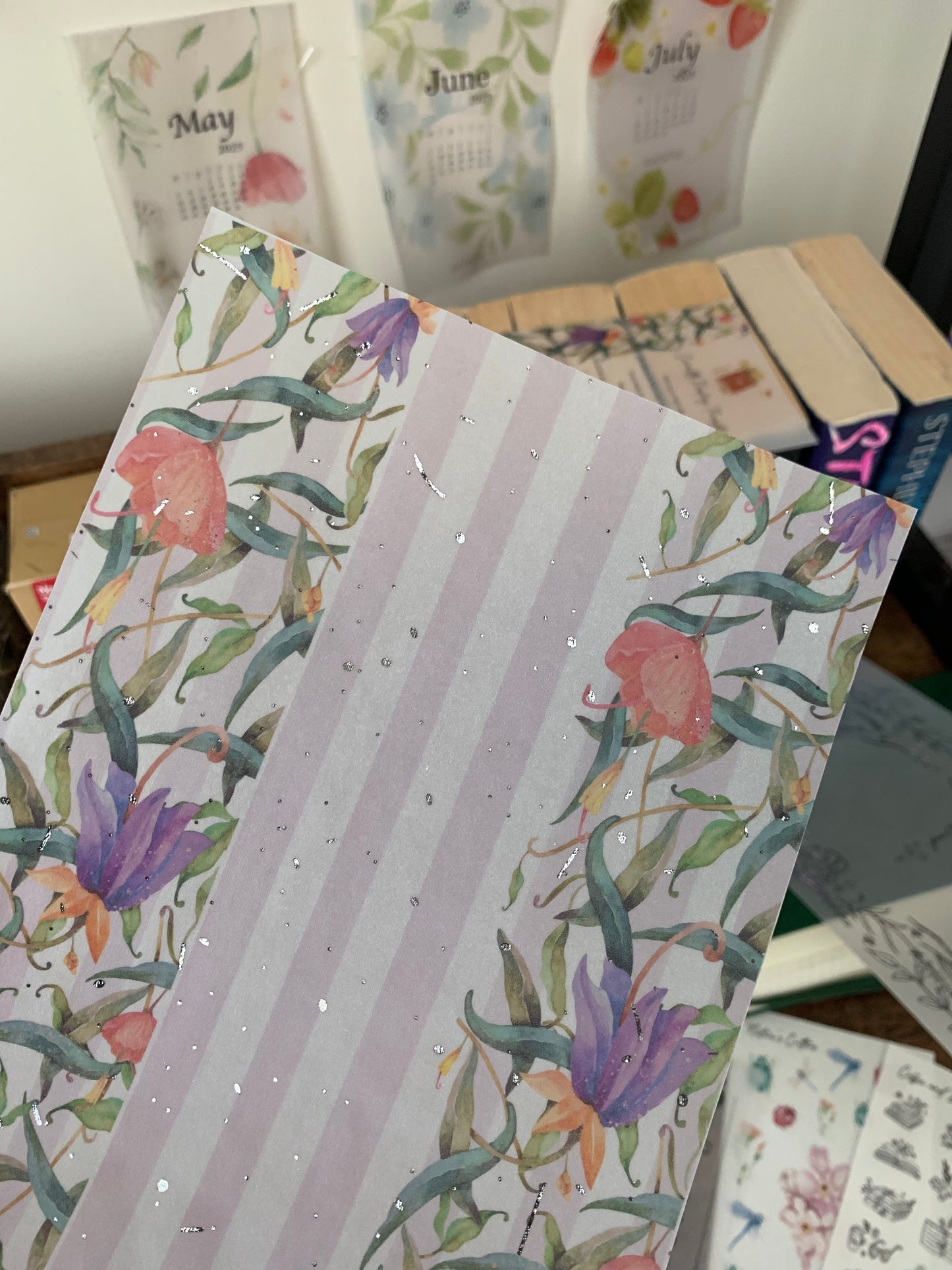 Purple Lined Vintage Floral Hand Drawn Vellum Planner Dashboard - The Orchard
