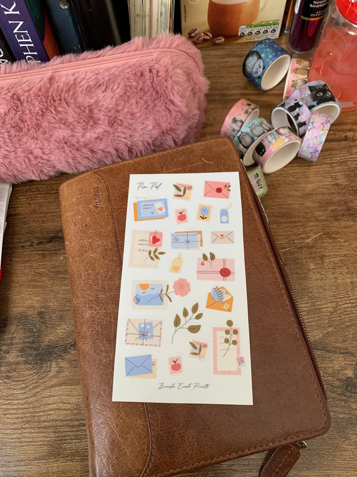 Letter Hand Drawn Cute Stickers • Han Message and Happy Mail Stickers - Scrapbook and Planner Stickers - Pen Pal