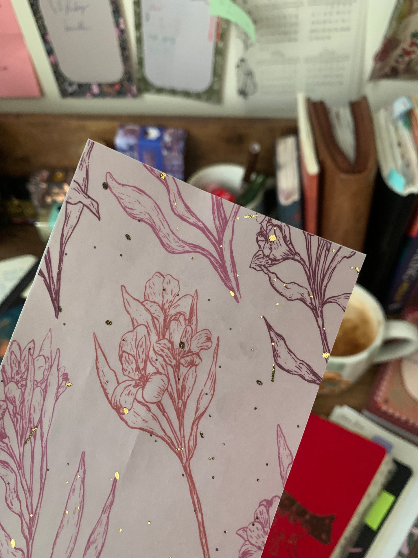 Pink & Purple Watercolor Flowers -Vellum Planner Dashboard - Gold Foil accents - Alstroemeria