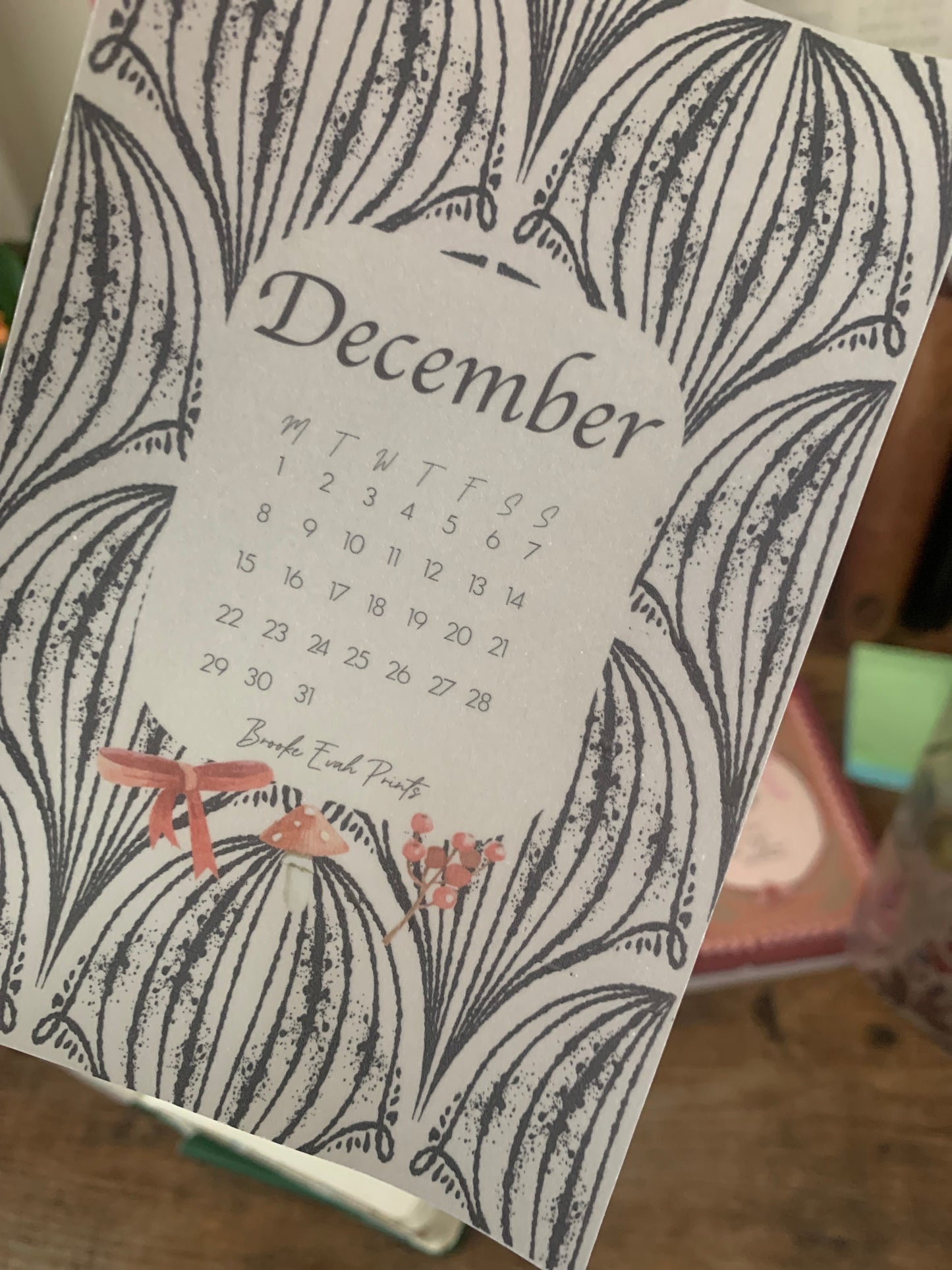 FREE download December 2025 Calendar Card
