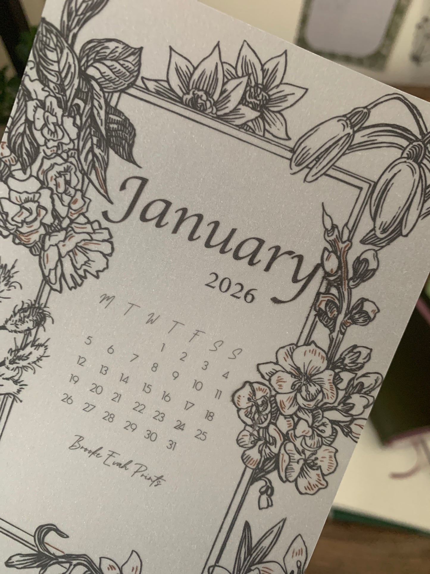 FREE download January 2026 Calendar Card