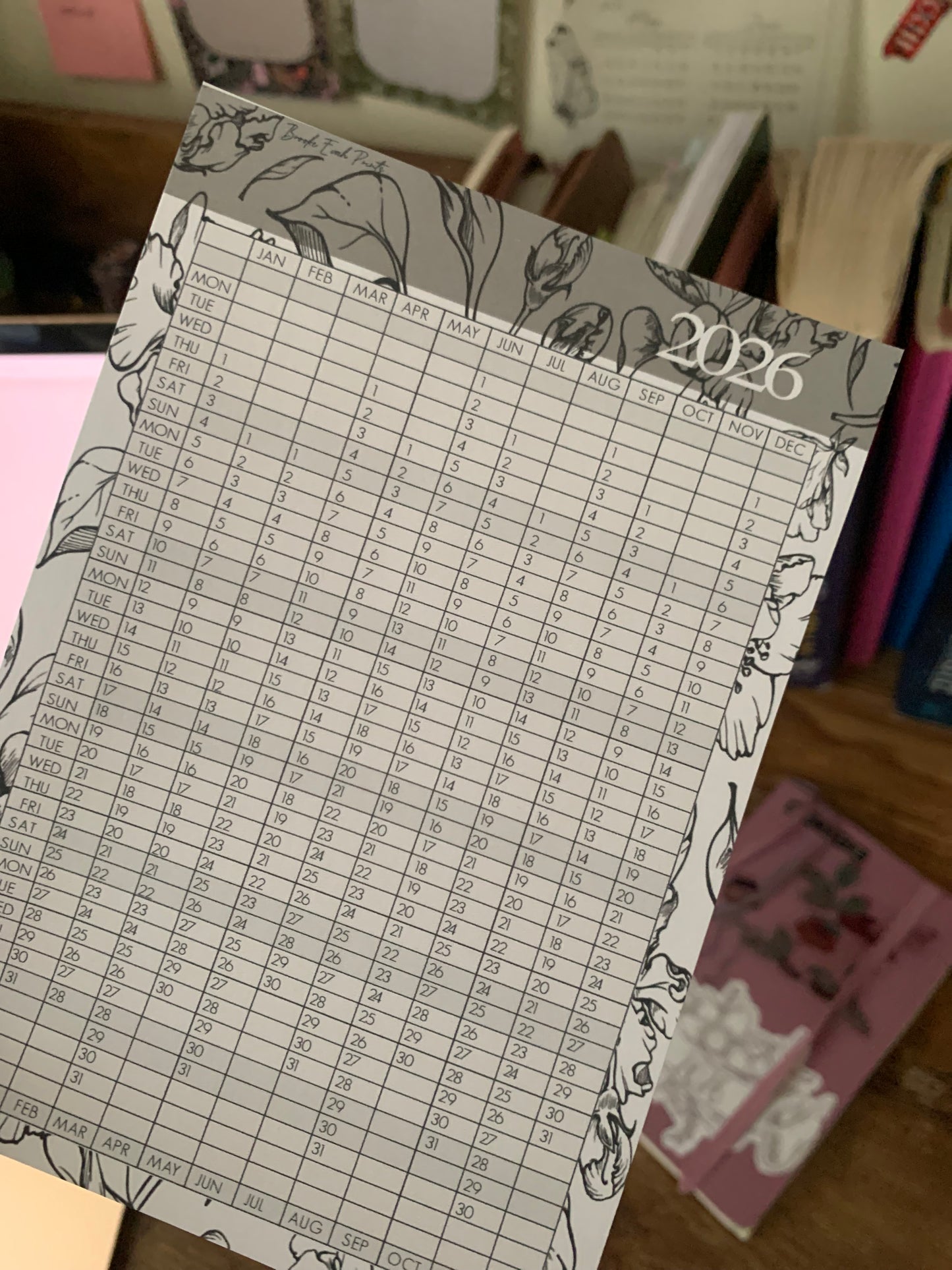 Free 2026 Year Overview Calendar - A6 Size