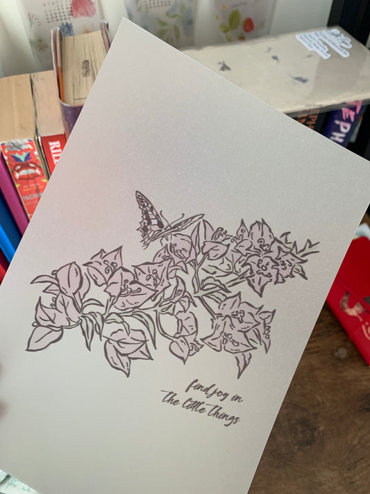 Pink Floral for Notebooks Hand Drawn Vellum Planner Dashboard - Find Joy in the Little Things