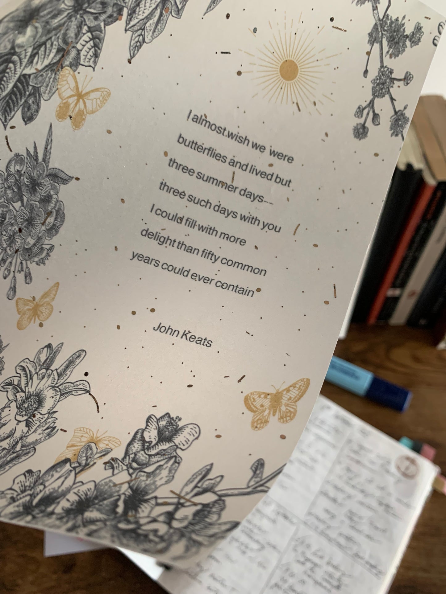 Foiled Floral Love quote Vellum Planner Dashboard-  Poetry - Wish we were butterflies✨