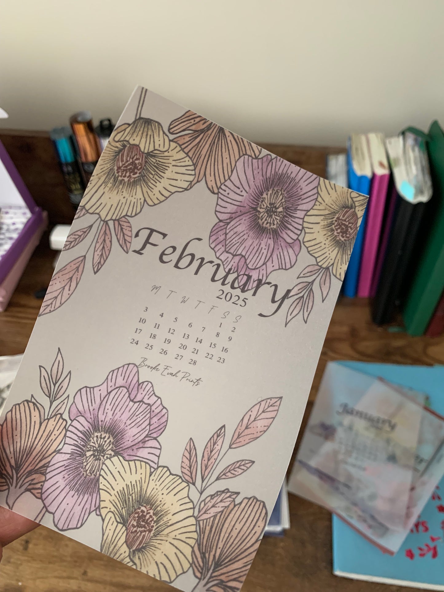 FREE download February 2025 Calendar Card