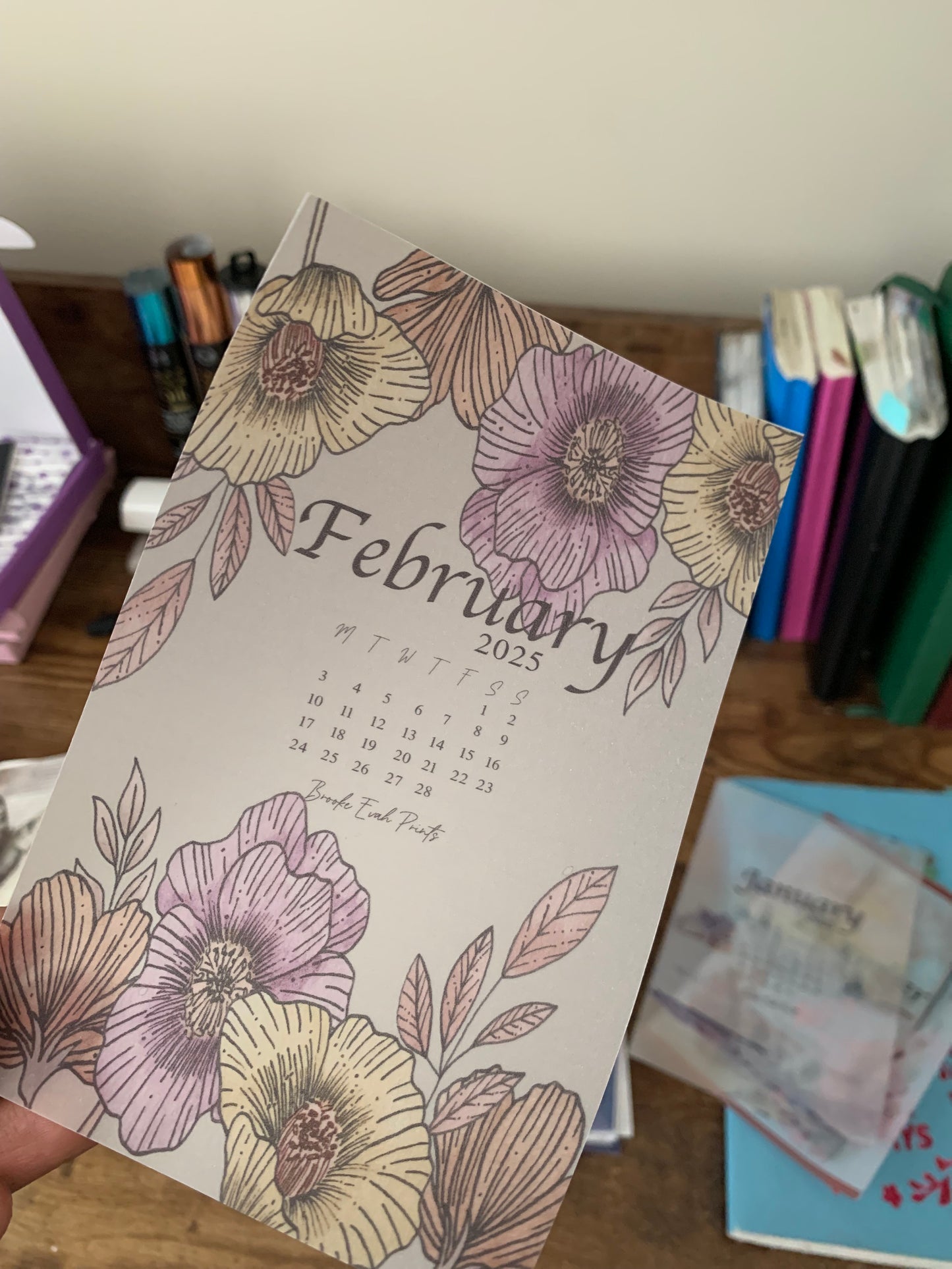 FREE download February 2025 Calendar Card