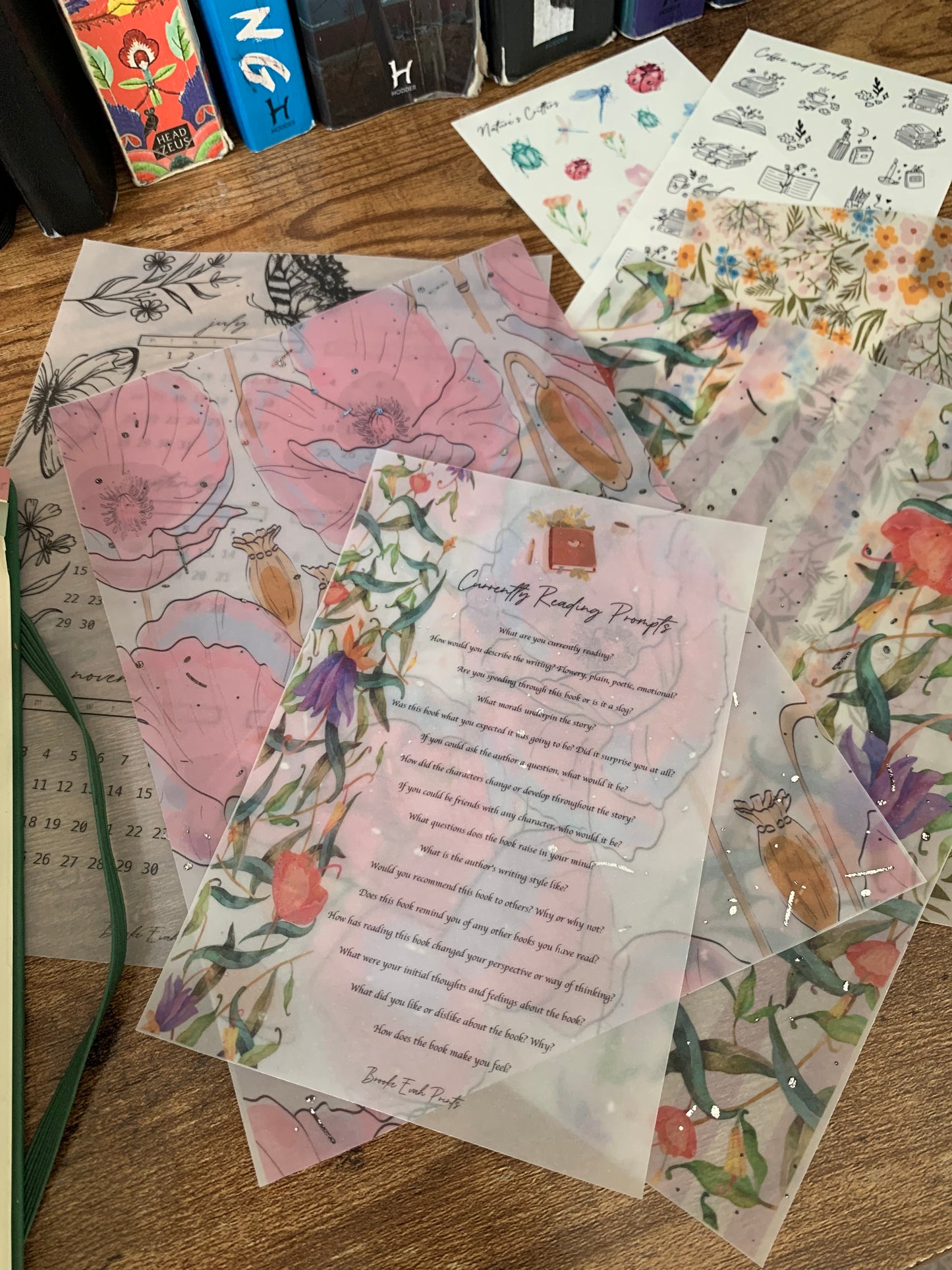 Currently Reading Journal Prompts - Writing Prompts - FREE download