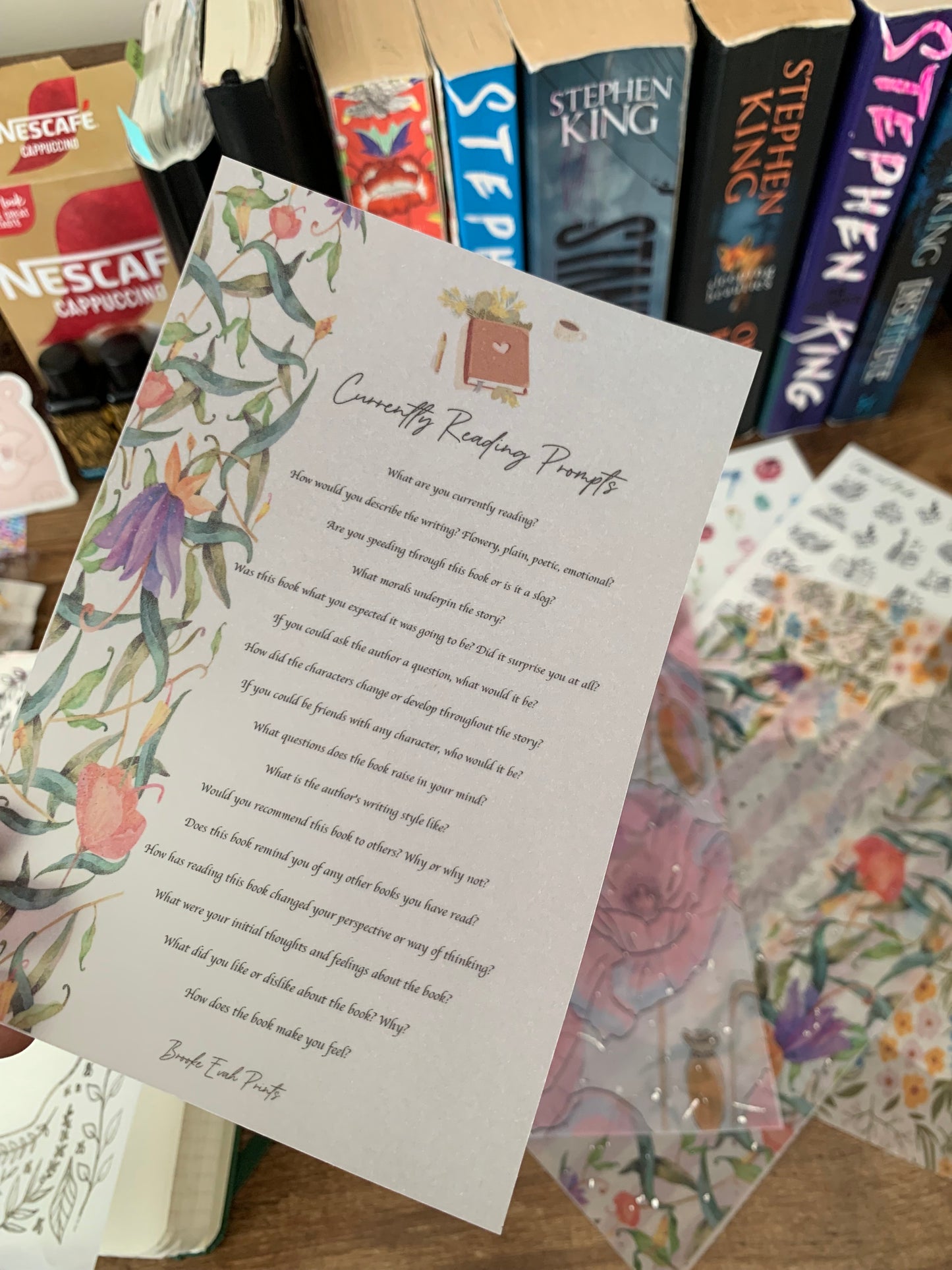 Currently Reading Journal Prompts - Writing Prompts - FREE download