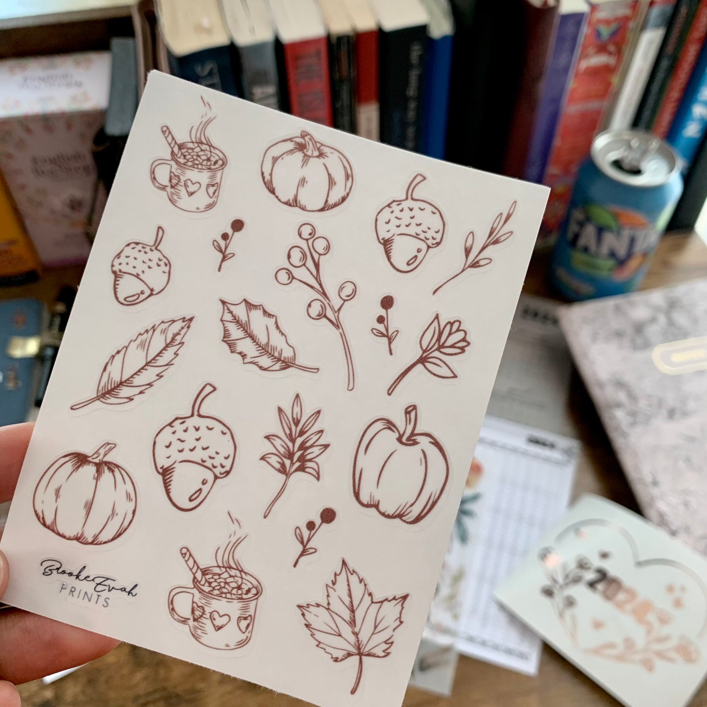 Clear mini autumn sketches - Fall inspired - Transparent Stickers