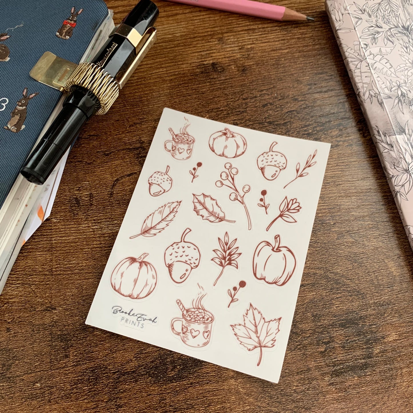 Clear mini autumn sketches - Fall inspired - Transparent Stickers