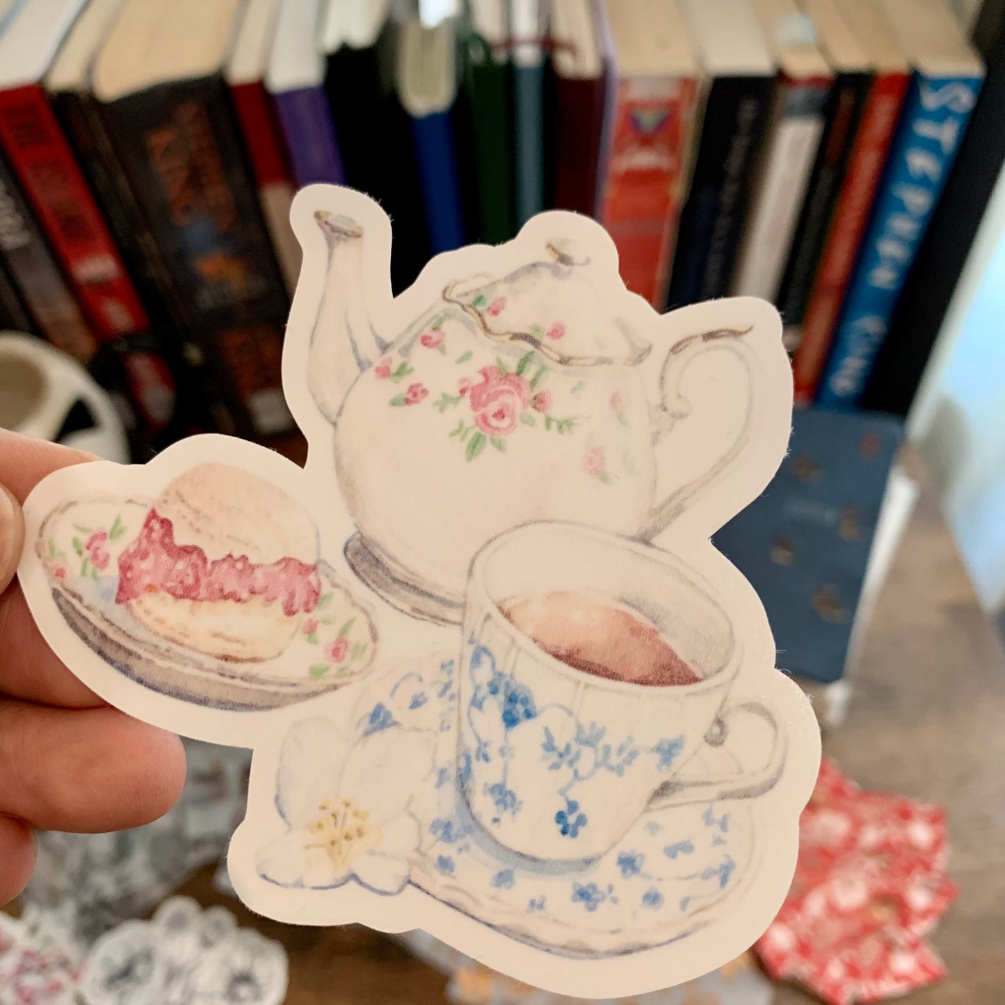Hand drawn Teacup Water Colour Sticker Flake - Afternoon Tea
