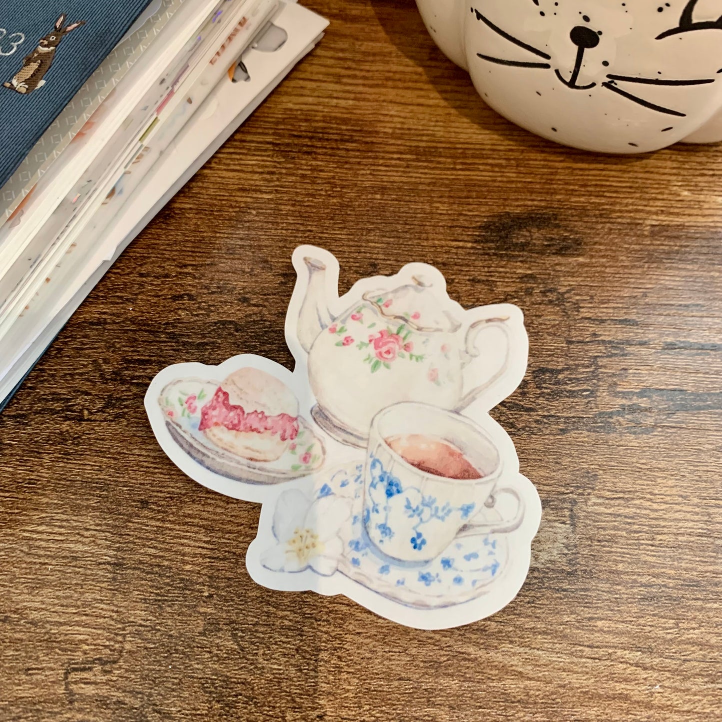 Hand drawn Teacup Water Colour Sticker Flake - Afternoon Tea