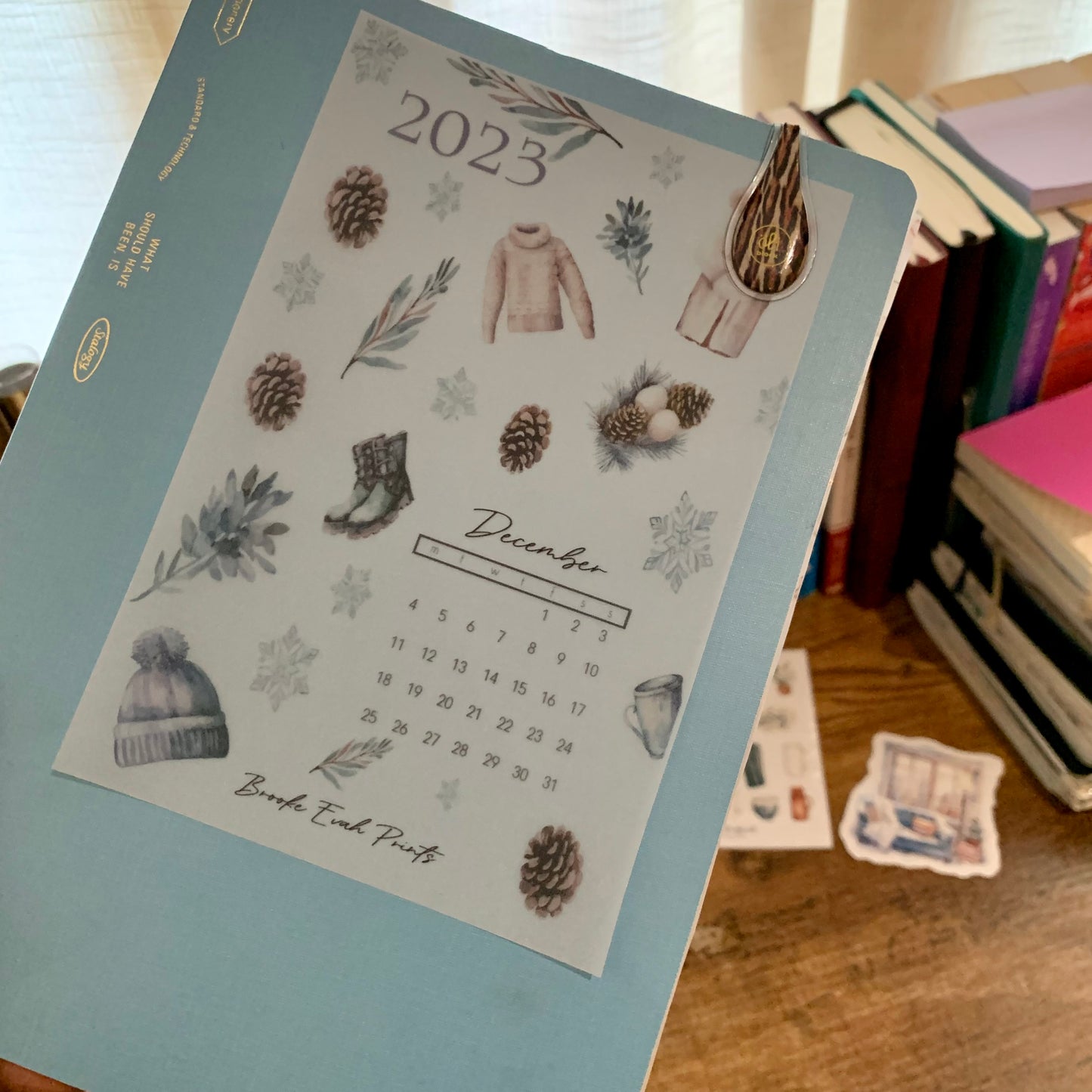 FREE download December 2023 Calendar Card - A6 SIZE