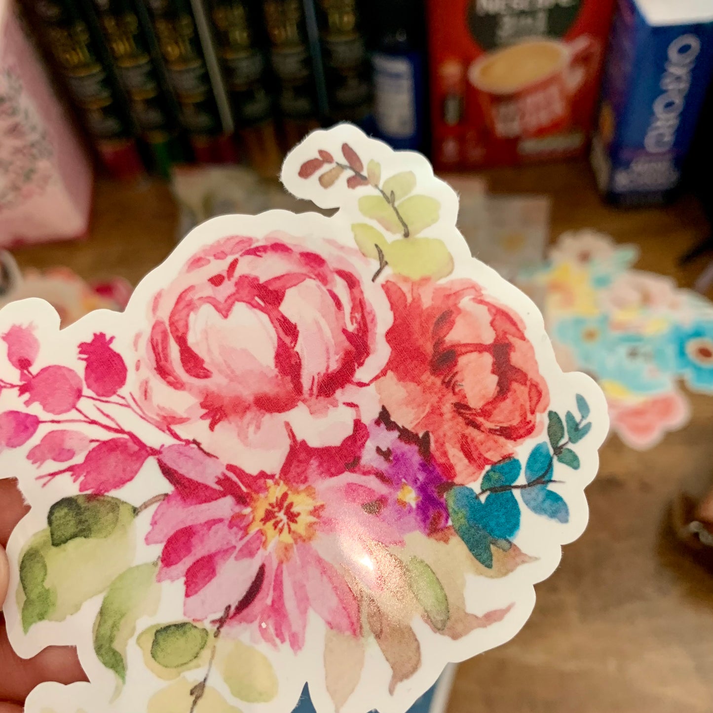 Floral Hand Drawn Water color Bouquet Sticker Flake - Angel