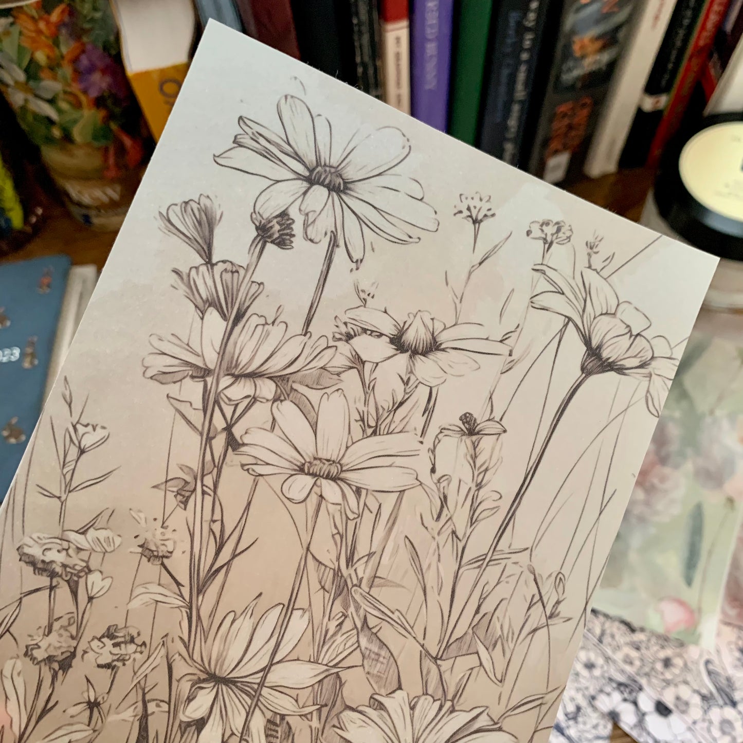Hand sketched artwork Vellum Planner Dashboards - Dark Flowers