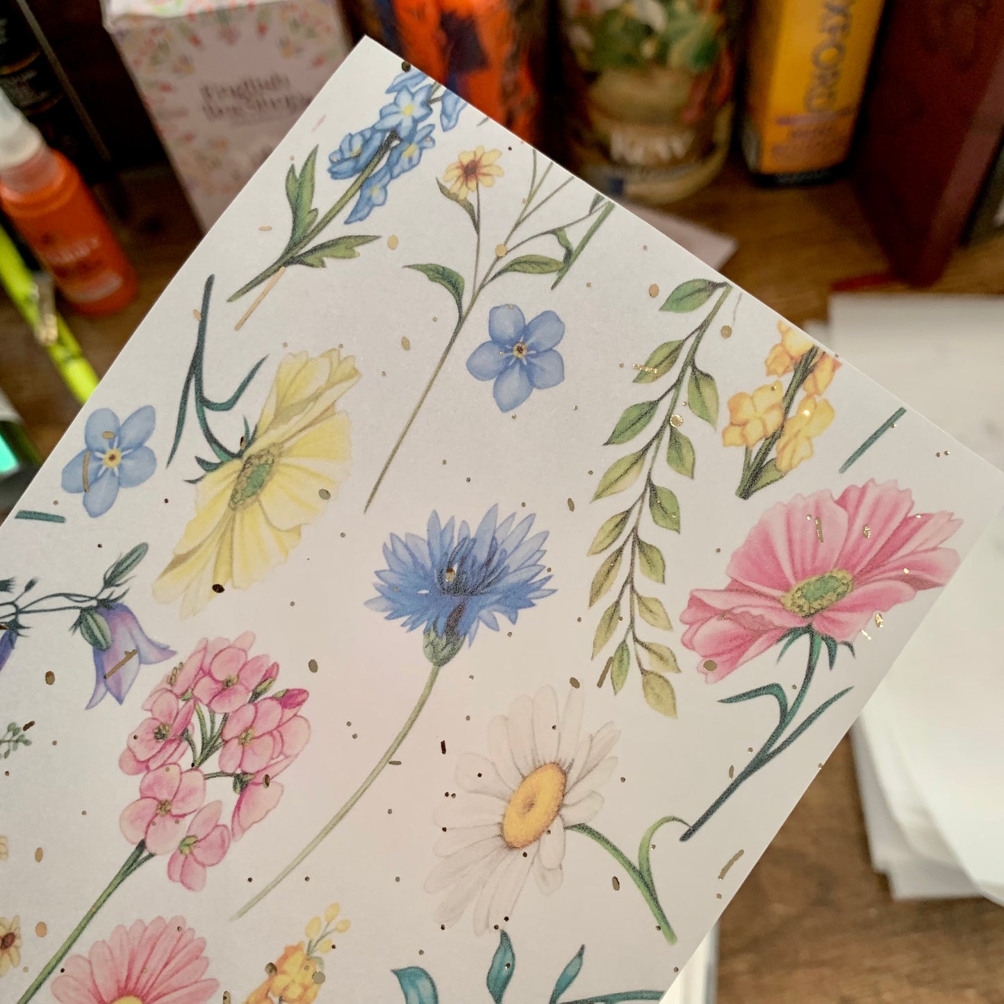 Rose gold Foiled Pretty Botanical Hand Drawn Floral Pattern - Vellum Planner Dashboard - Summer’s walk