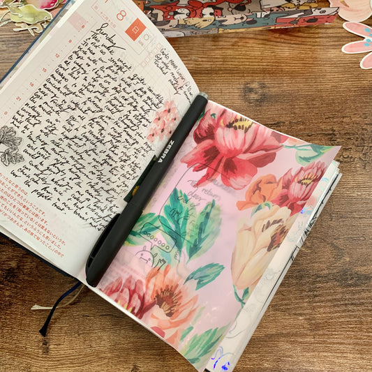 Pink Floral Water color Vellum Planner Dashboard- Feels like Spring Collection